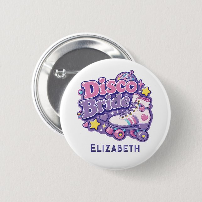 Disco Bride Y2K Bachelorette Party Button (Front & Back)