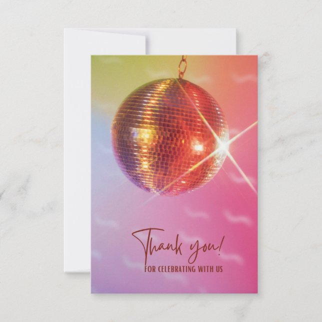 Disco cards Colorful Thank you Ball (Front)
