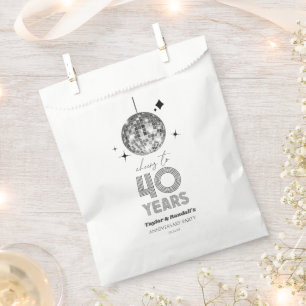 Disco Cheers 40 Years Wedding Anniversary Party Favor Bag