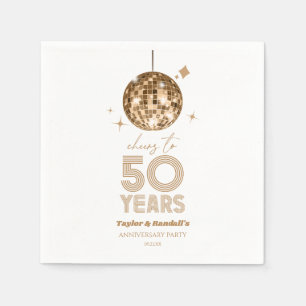 Disco Cheers 50 Years Wedding Anniversary Party Napkins
