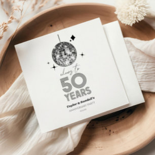 Disco Cheers 50 Years Wedding Anniversary Party Napkins