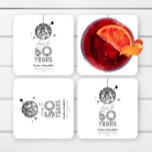 Disco Cheers 50 Years Wedding Anniversary Party Square Paper Coaster<br><div class="desc">These are Silver Disco Ball Cheers To 50 Years 50th Wedding Anniversary Party Paper Coasters!</div>
