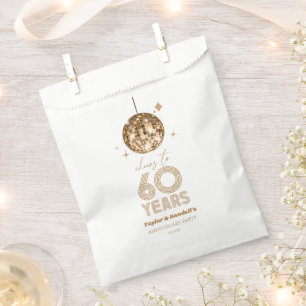 Disco Cheers 60 Years Wedding Anniversary Party Favor Bag