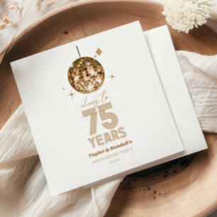 Disco Cheers 75 Years Wedding Anniversary Party Napkins