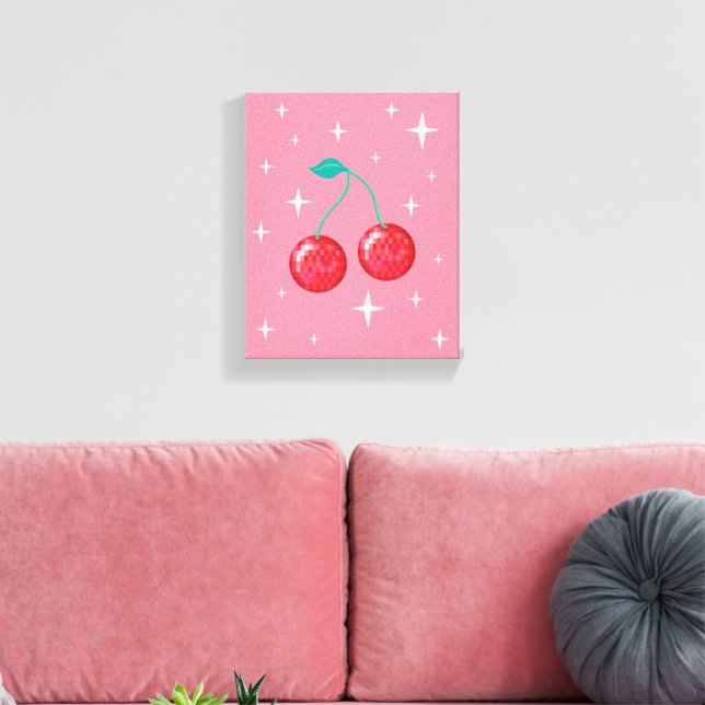 Disco Cherry 1 Canvas Print (Insitu(LivingRoom))