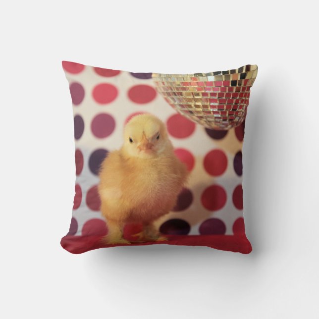 Disco Chick Throw Pillow (Front)