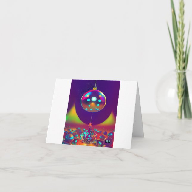 Disco Christmas ball holiday card (Front)