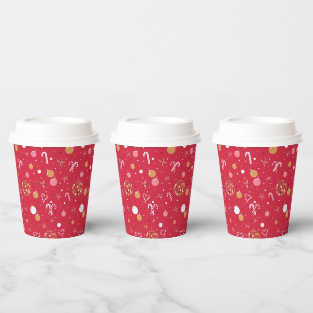 Disco Christmas in Red Paper Cups (Multi)