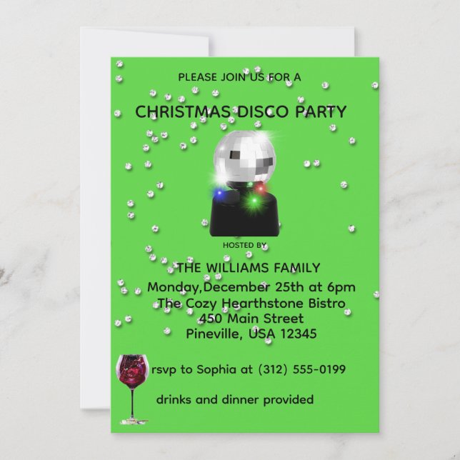 Disco Christmas Party Invite (Front)