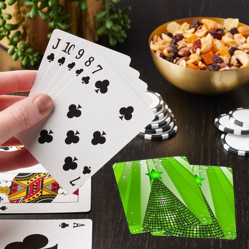 Disco Christmas Tree Poker Cards