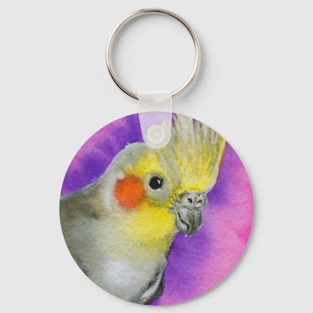 Disco Cockatiel Keychain (Front)