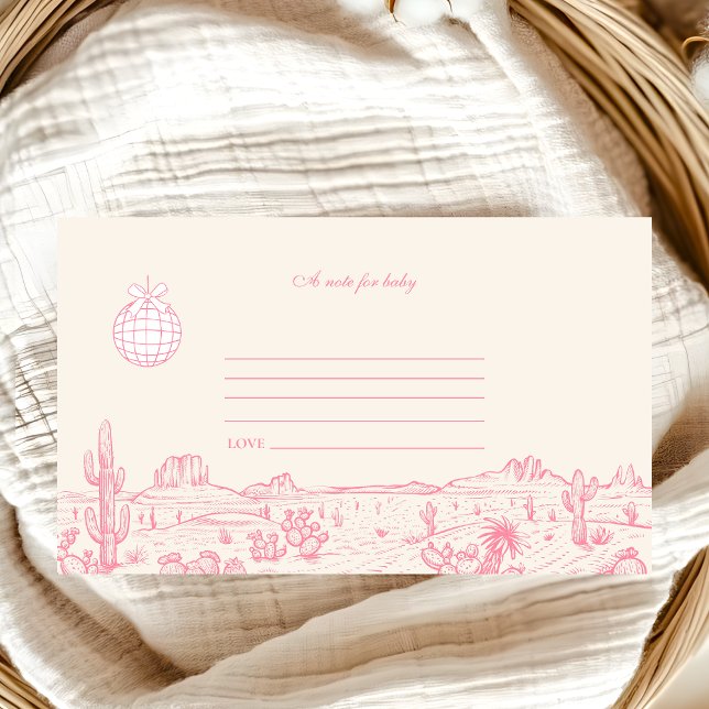 Disco Cowgirl Baby Shower Note for Baby Enclosure Card (Creator Uploaded)