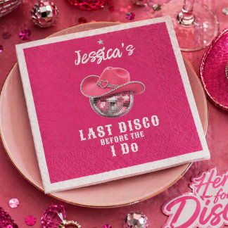 Disco Cowgirl Bachelorette Cocktail Napkins