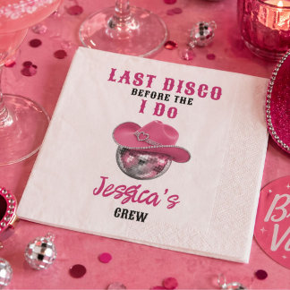 Disco Cowgirl Bachelorette Cocktail Napkins
