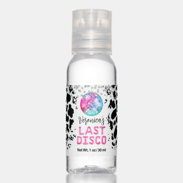 Disco Cowgirl Bachelorette Hand Sanitizer (Front)