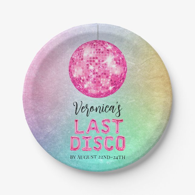 Disco Cowgirl Bachelorette Paper Plates (Front)