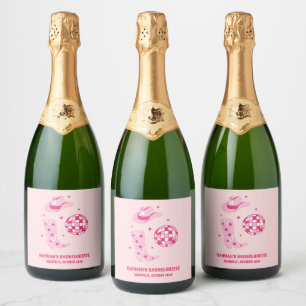Disco Cowgirl Bachelorette Party Champagne Labels