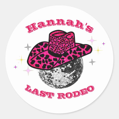 Disco Cowgirl  Bachelorette party  Classic Round Sticker