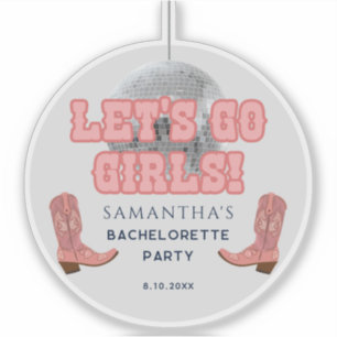 Disco Cowgirl Bachelorette Party Custom Sticker