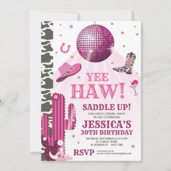 Disco Cowgirl Bachelorette Party Invitation