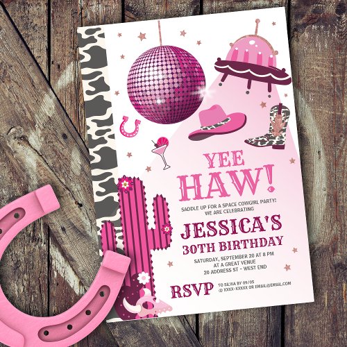 Disco Cowgirl Bachelorette Party Invitation