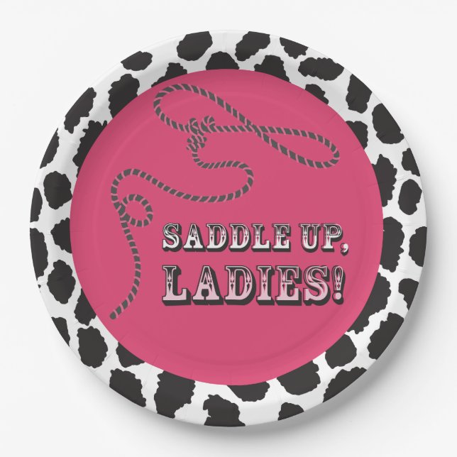 Disco Cowgirl Bachelorette Party Paper Plates (Front)
