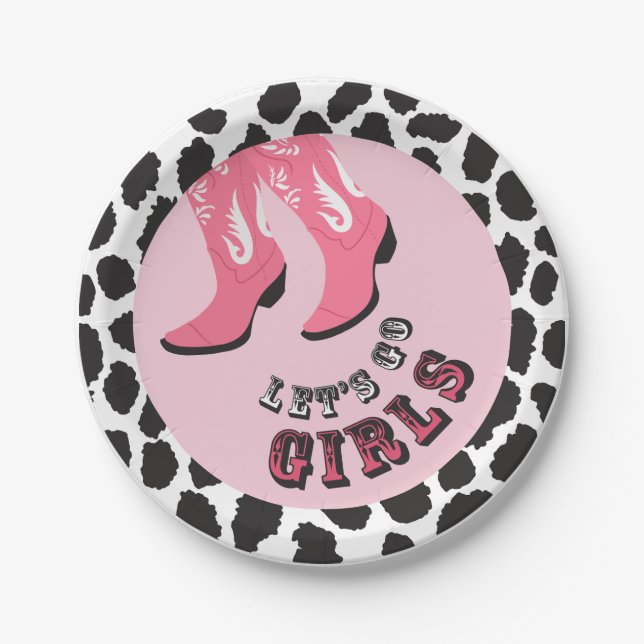 Disco Cowgirl Bachelorette Party  Paper Plates (Front)