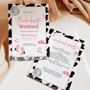 Disco Cowgirl Bachelorette Party Space Cowgirl I Invitation