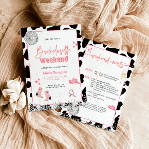 Disco Cowgirl Bachelorette Party Space Cowgirl I Invitation