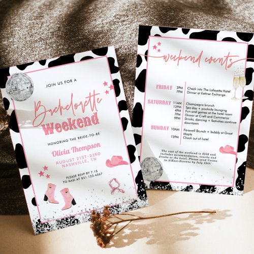 Disco Cowgirl Bachelorette Party  Space Cowgirl Invitation