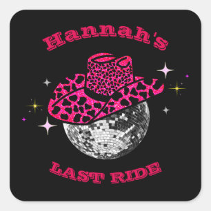 Disco Cowgirl Bachelorette party Square Sticker