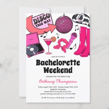 Disco Cowgirl Bachelorette Weekend Invitations
