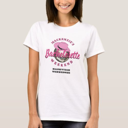Disco Cowgirl Bachelorette Weekend Party T_Shirt