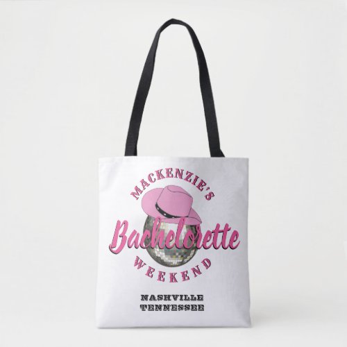 Disco Cowgirl Bachelorette Weekend Party Tote Bag