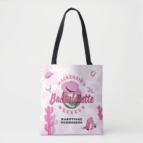 Disco Cowgirl Bachelorette Weekend Party Tote Bag