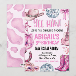Disco Cowgirl Birthday Invitation