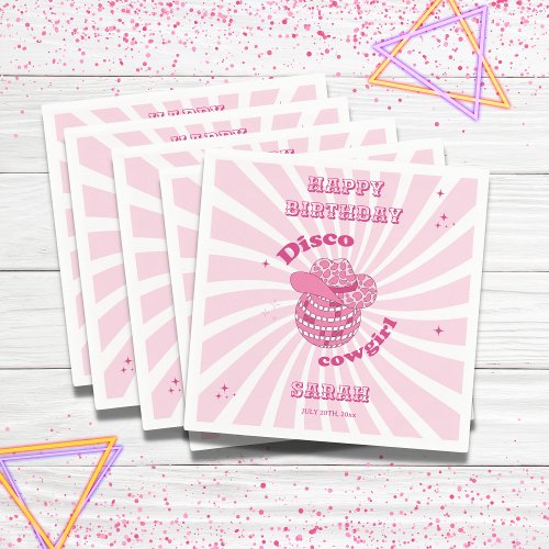 Disco Cowgirl Birthday Party Paper Napkin