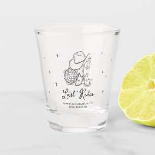 Disco Cowgirl Black Last Rodeo Bachelorette Party Shot Glass