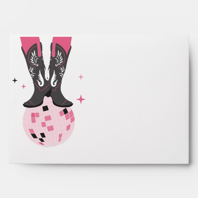 Disco Cowgirl Bride Envelope (Front)