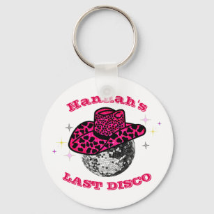 Disco Cowgirl cute & pink Bachelorette party gift Keychain