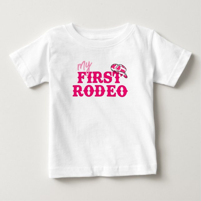 Disco Cowgirl First Rodeo Baby T-Shirt (Front)