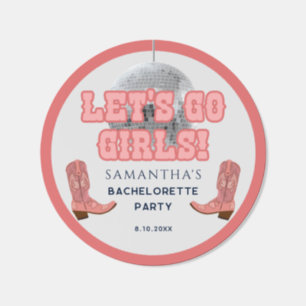 Disco Cowgirl Girls Bachelorette Party Classic Round Sticker