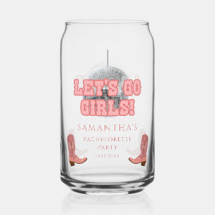 Disco Cowgirl Girls Weekend Bachelorette Party Can Glass