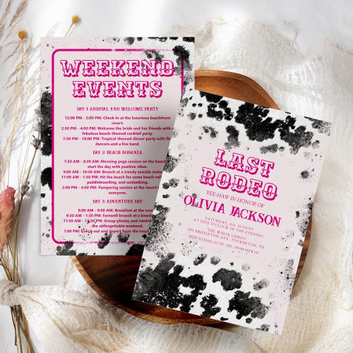 Disco Cowgirl Hot Pink Western Bachelorette Party Invitation