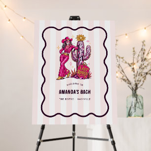 Disco Cowgirl Last Rodeo Bachelorette Welcome Foam Board