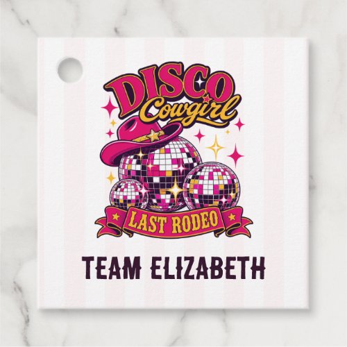 Disco Cowgirl Last Rodeo Personalized Favor Tags