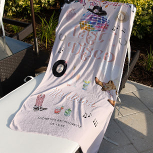 Disco Cowgirl Nashville Pink Rodeo   Bachelorette  Beach Towel