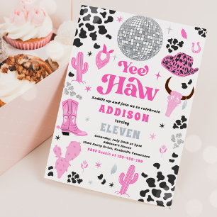 Disco Cowgirl Nashville Pink Rodeo Birthday Party Invitation