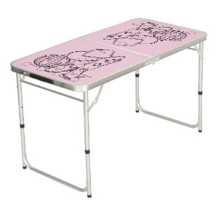 Disco Cowgirl Pink Cup Setup Bachelorette Party Beer Pong Table