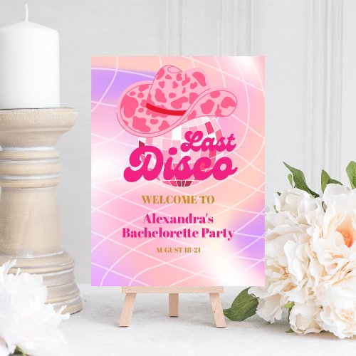 Disco Cowgirl Pink Rodeo Bachelorette Party Foam Board